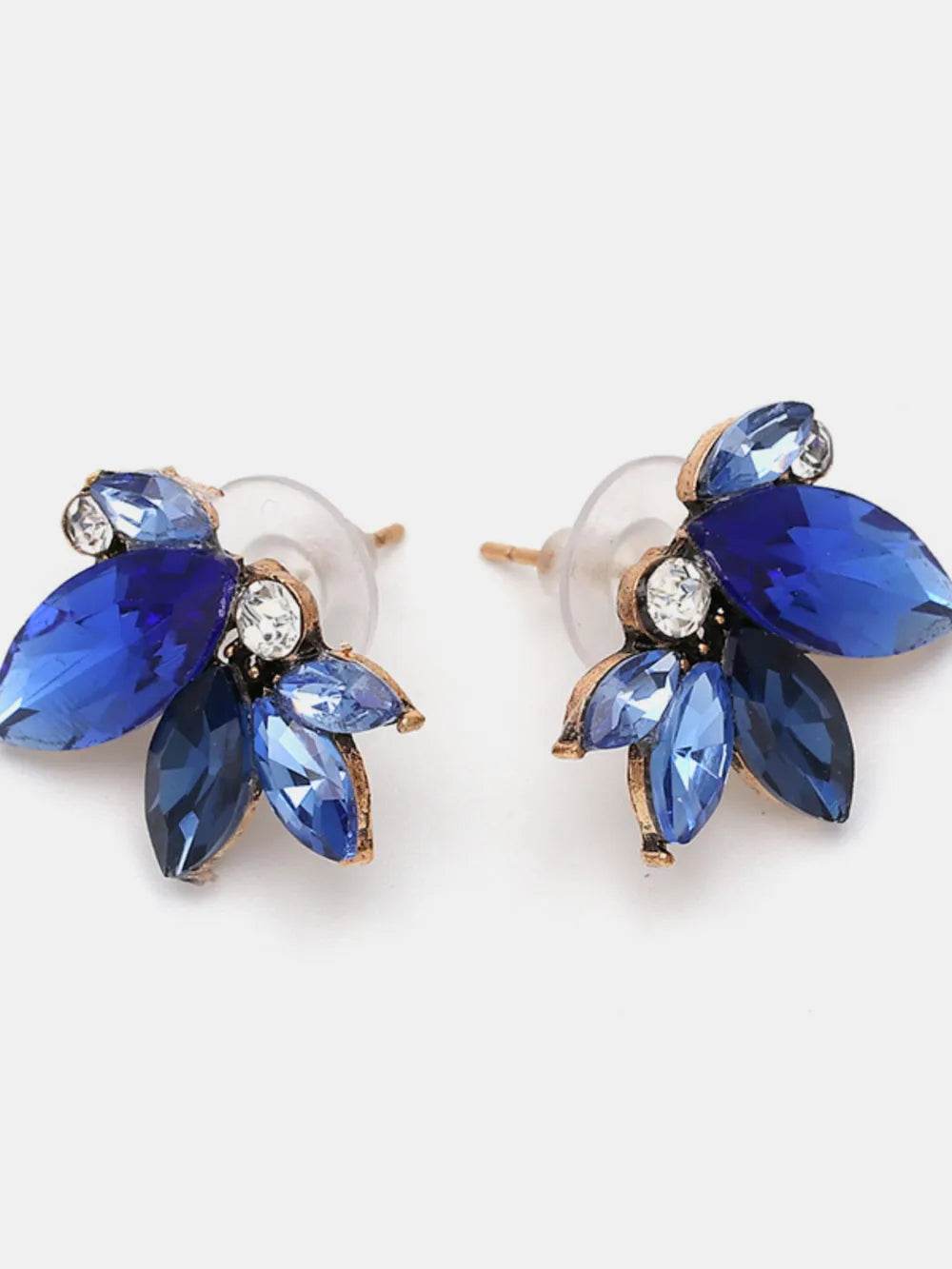 Alloy Rhinestone Flower Stud Earrings - ELY VESSA LLC