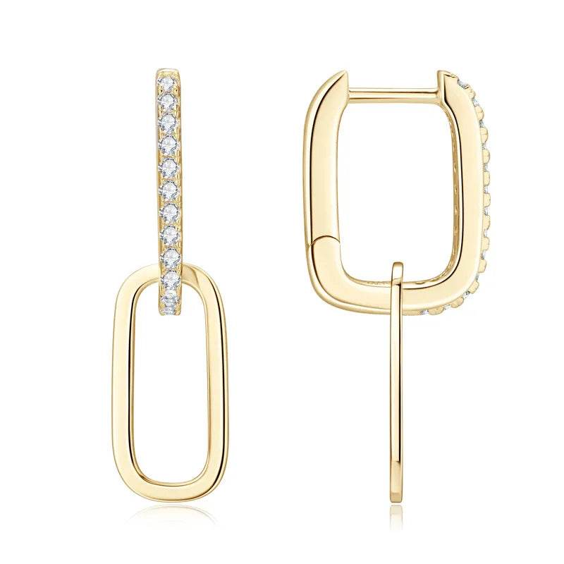925 Sterling Silver Moissanite Earrings - ELY VESSA LLC