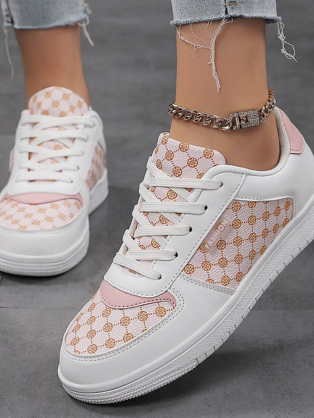 Round Toe Flats Sneakers - ELY VESSA LLC