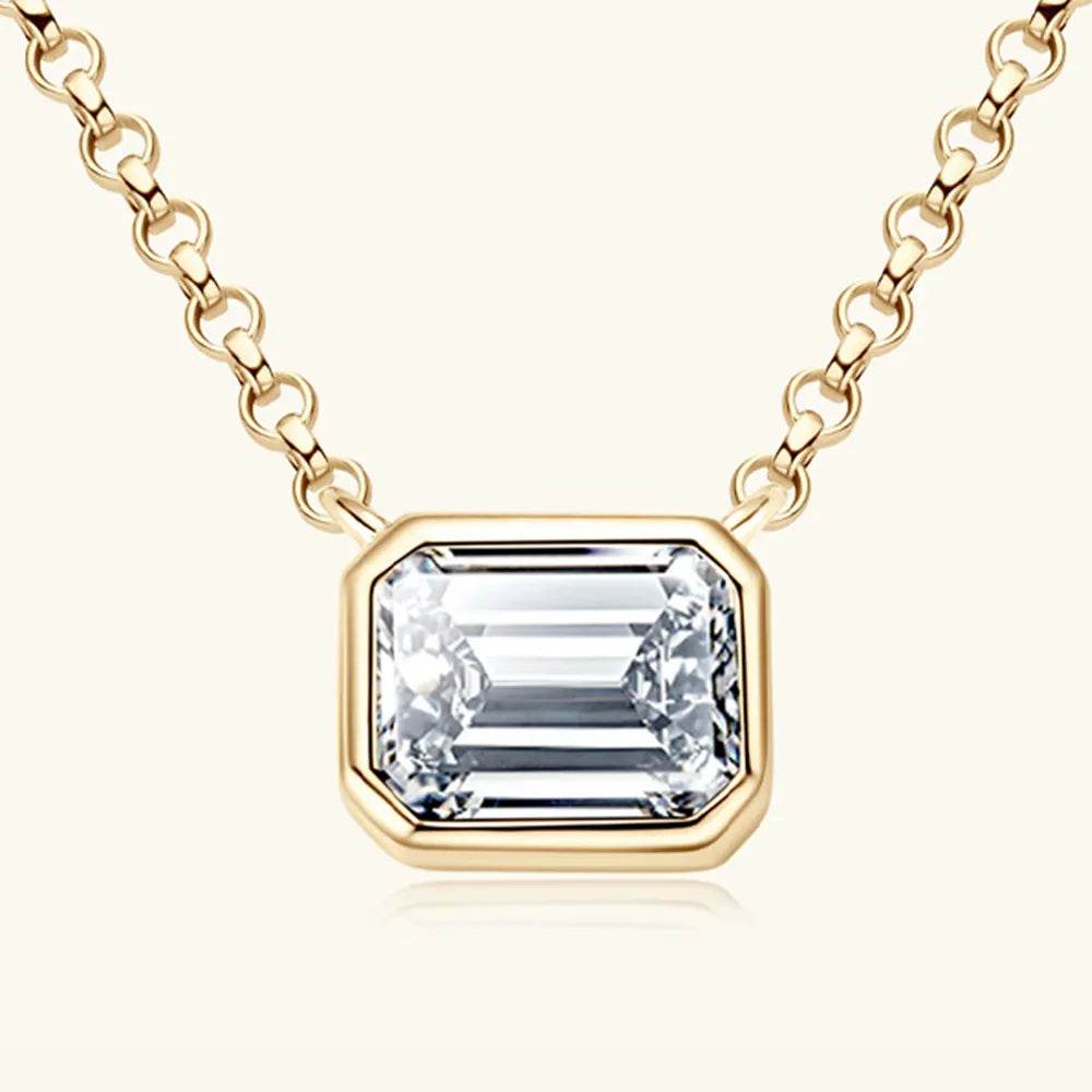 1 Carat Moissanite 925 Sterling Silver Pendant Necklace - ELY VESSA LLC
