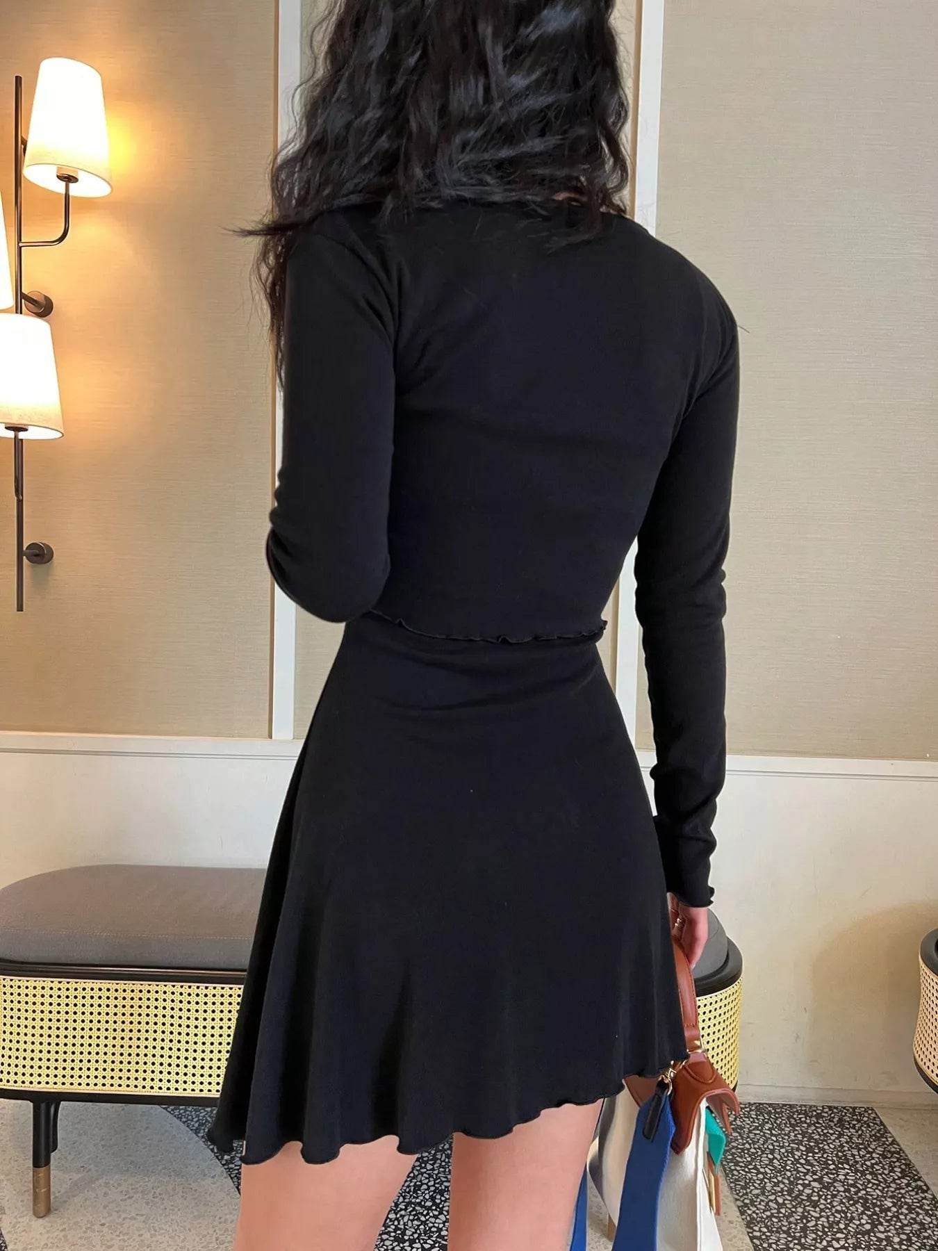 V-Neck Cami Dress and Cardigan Set - ELY VESSA LLC