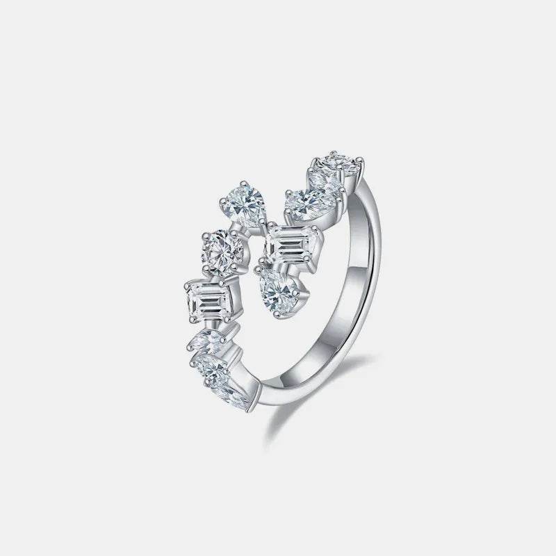 2.6 Carat Moissanite 925 Sterling Silver Bypass Ring - ELY VESSA LLC