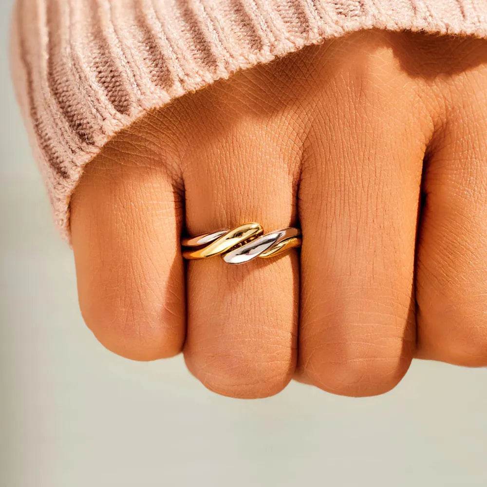 925 Sterling Silver Twisted Open Ring - ELY VESSA LLC