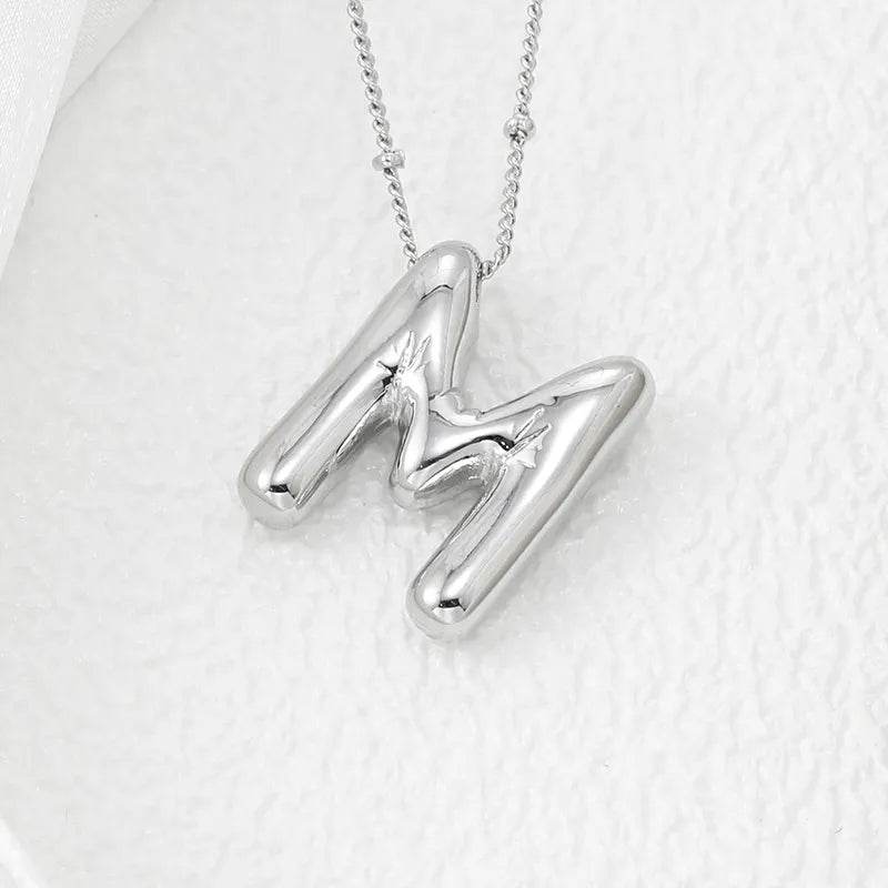 Copper Bubble Letter Pendant Necklace - ELY VESSA LLC