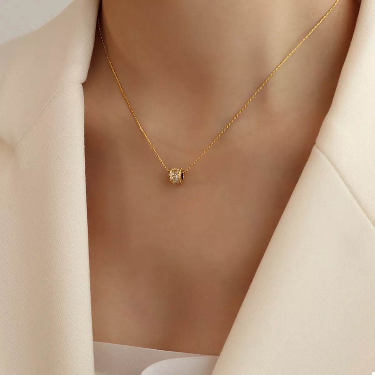 18K Gold-Plated Zircon Minimalist Necklace - ELY VESSA LLC