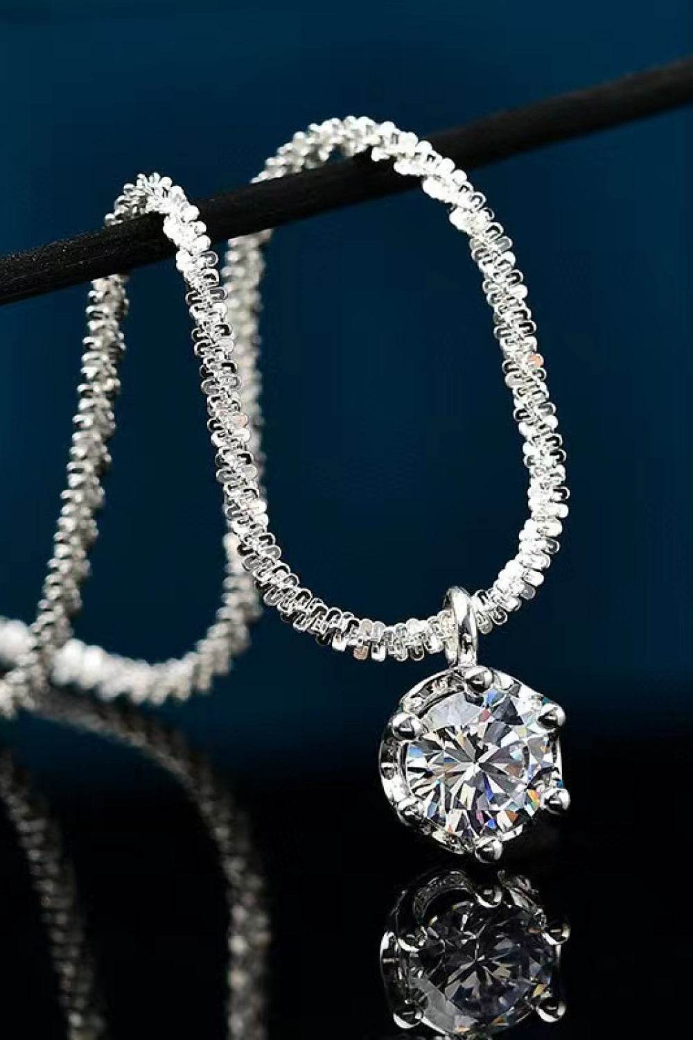 1 Carat Moissanite 925 Sterling Silver Necklace - ELY VESSA LLC