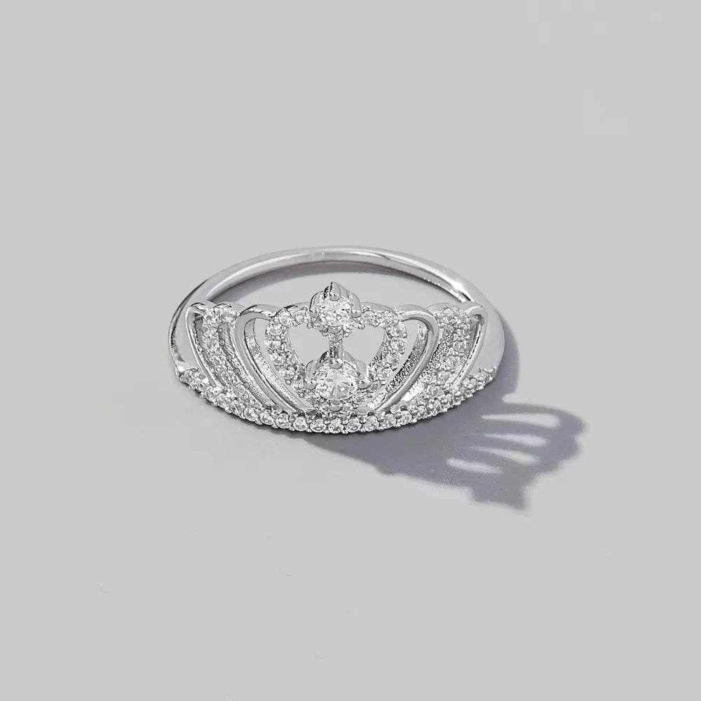 Crown Shape Zircon 925 Sterling Silver Ring - ELY VESSA LLC