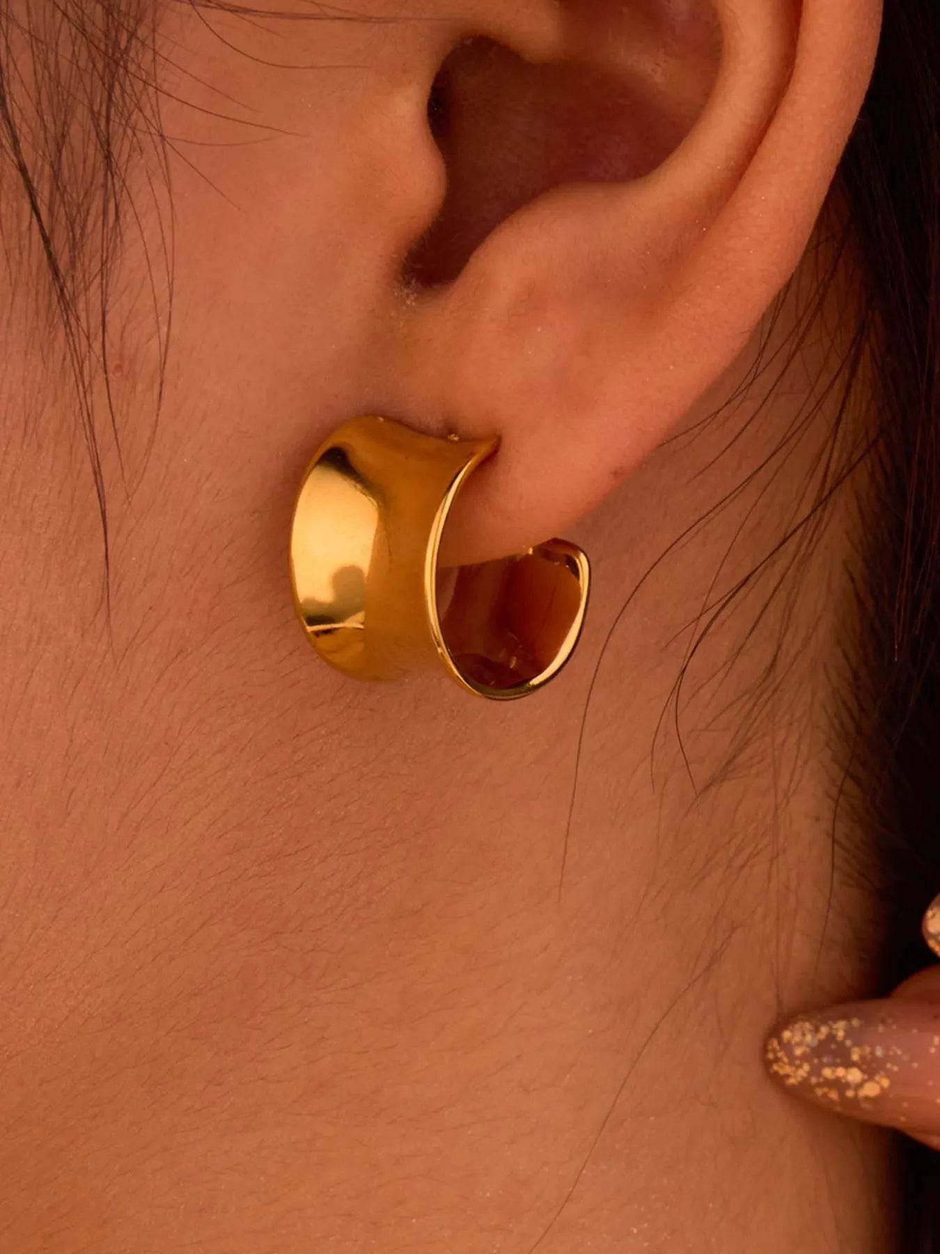 18K Gold-Plated Stainless Steel Geometric Earrings - ELY VESSA LLC