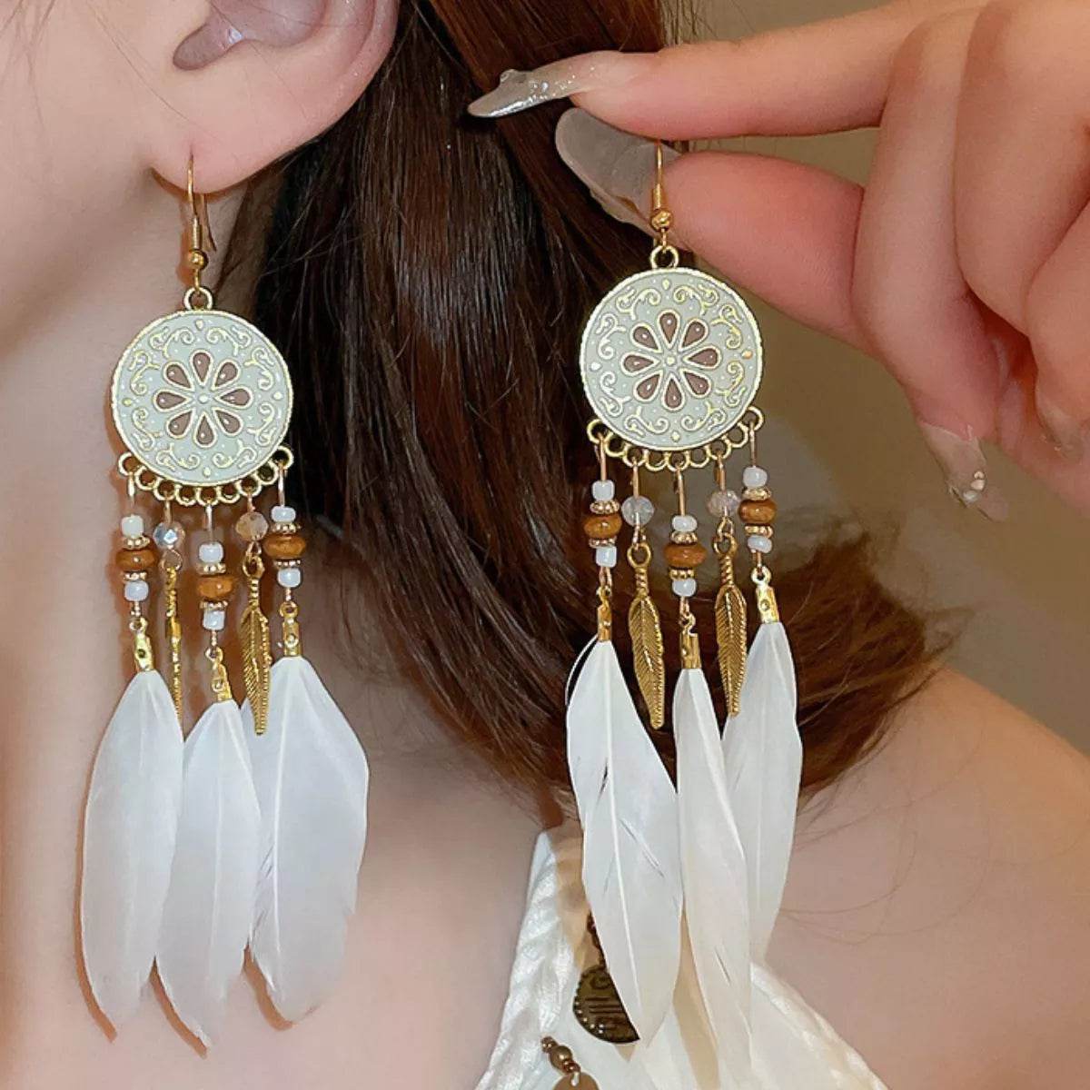 18K Gold-Plated Stainless Steel Dangle Earrings - ELY VESSA LLC
