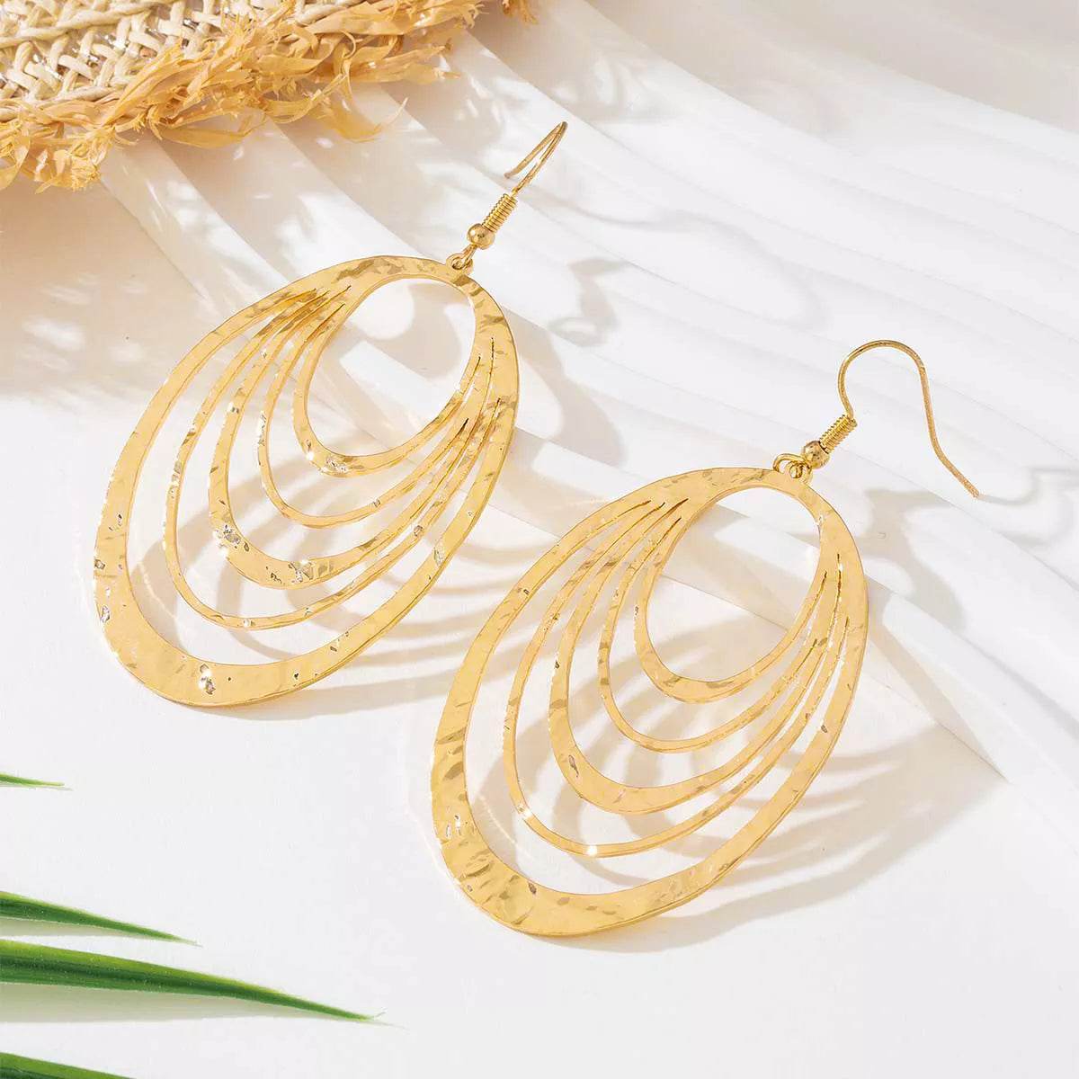 18K Gold-Plated Layered Hoop Earrings - ELY VESSA LLC