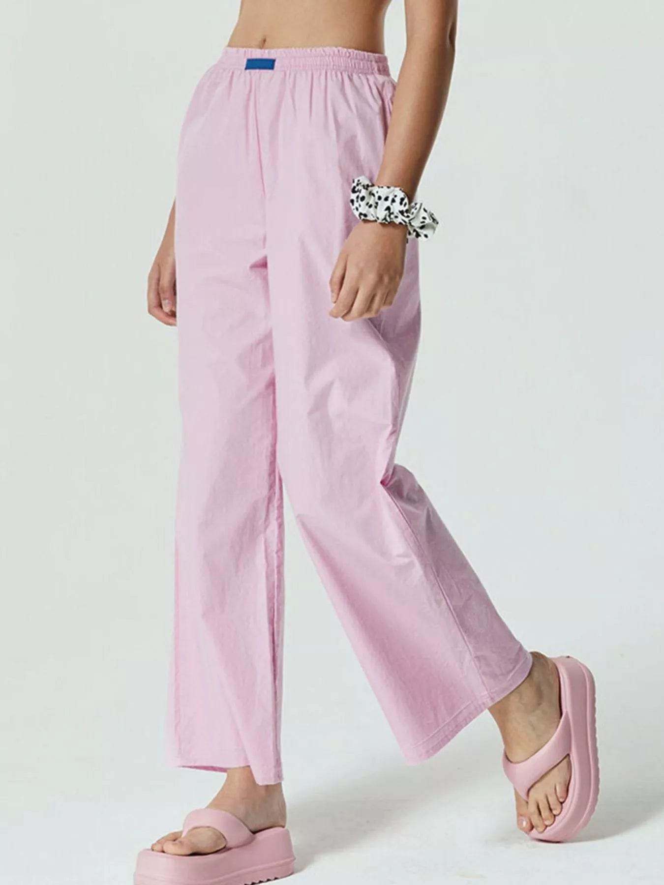 Elastic Waist Wide Leg Pants - ELY VESSA LLC