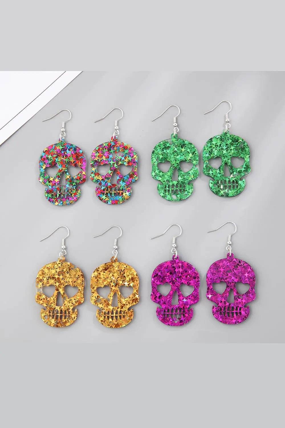 Acrylic Skull Drop Earrings - ELY VESSA LLC