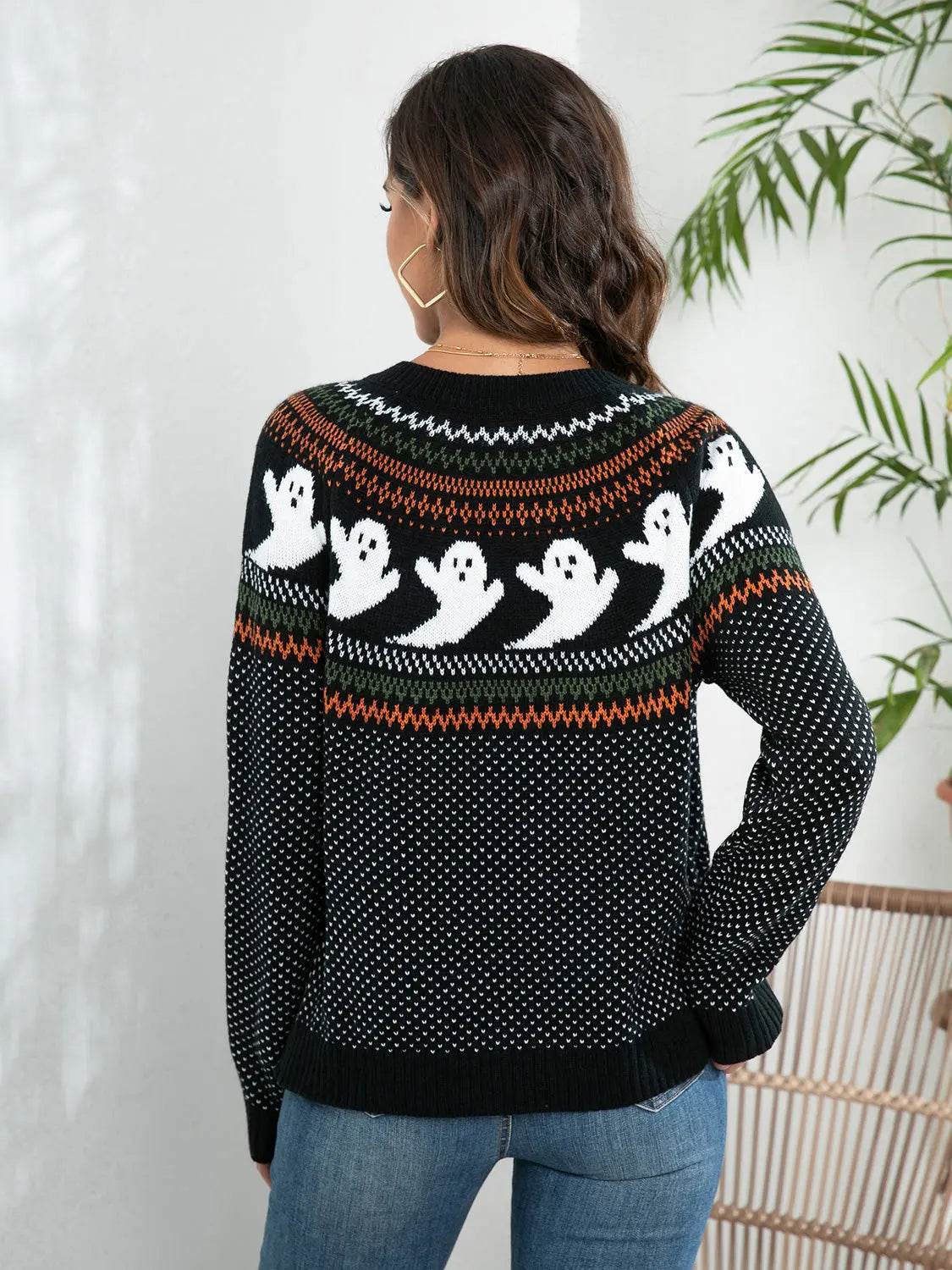 Ghost Button Up Long Sleeve Cardigan - ELY VESSA LLC