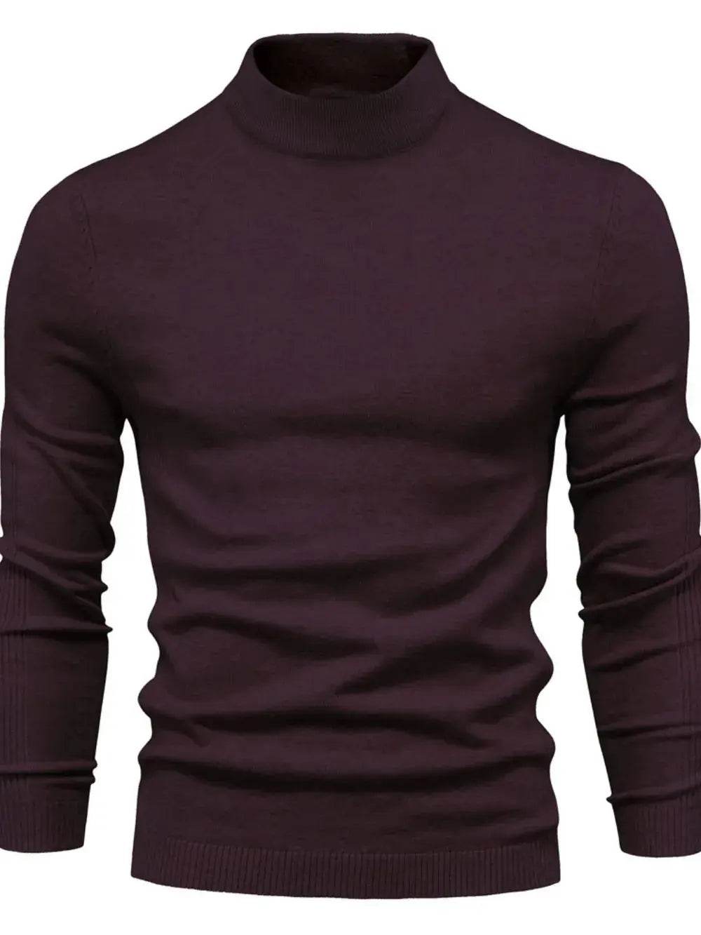 Men's Mock Neck Long Sleeve Sweater - ELY VESSA LLC
