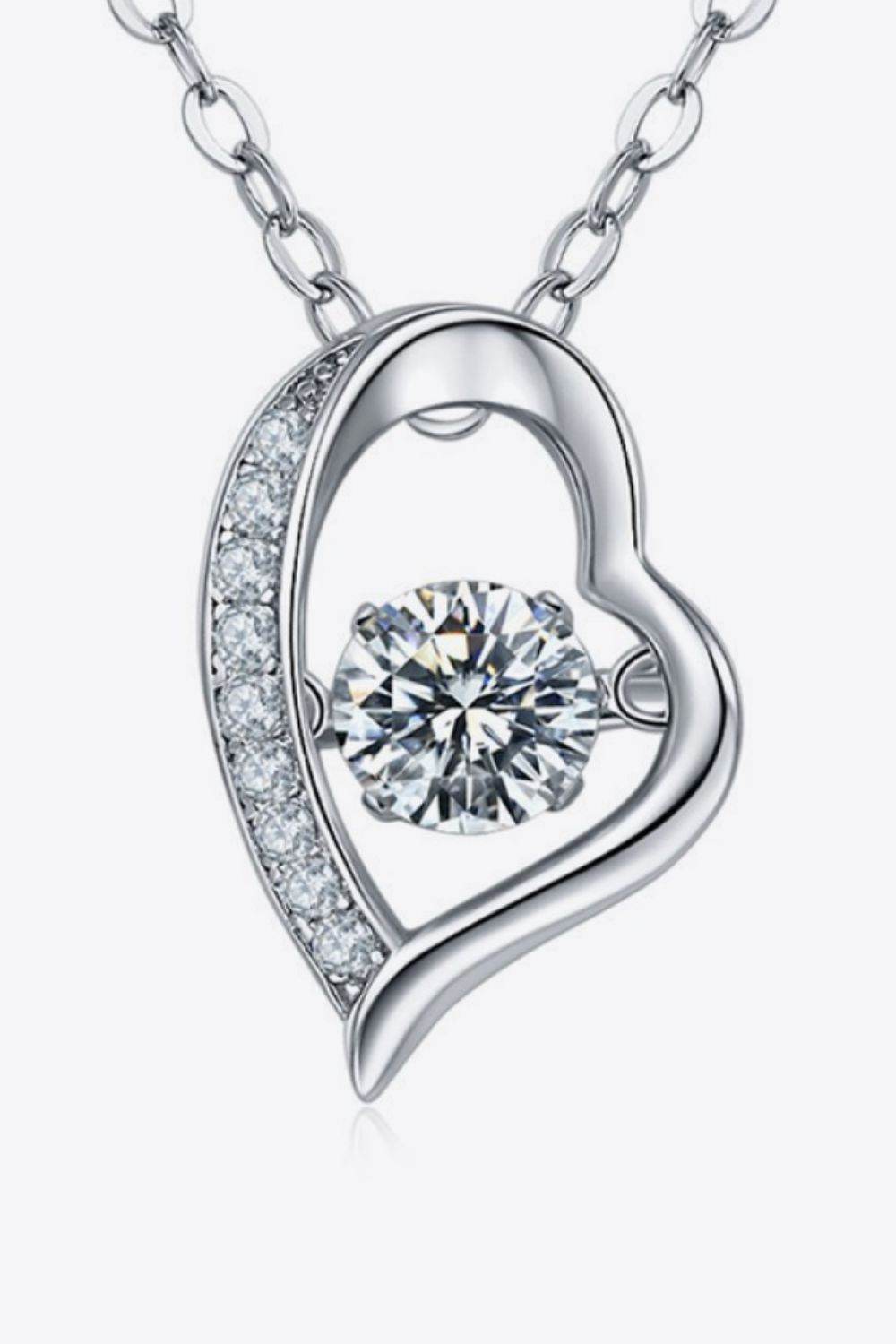 925 Sterling Silver Moissanite Pendant Necklace - ELY VESSA LLC