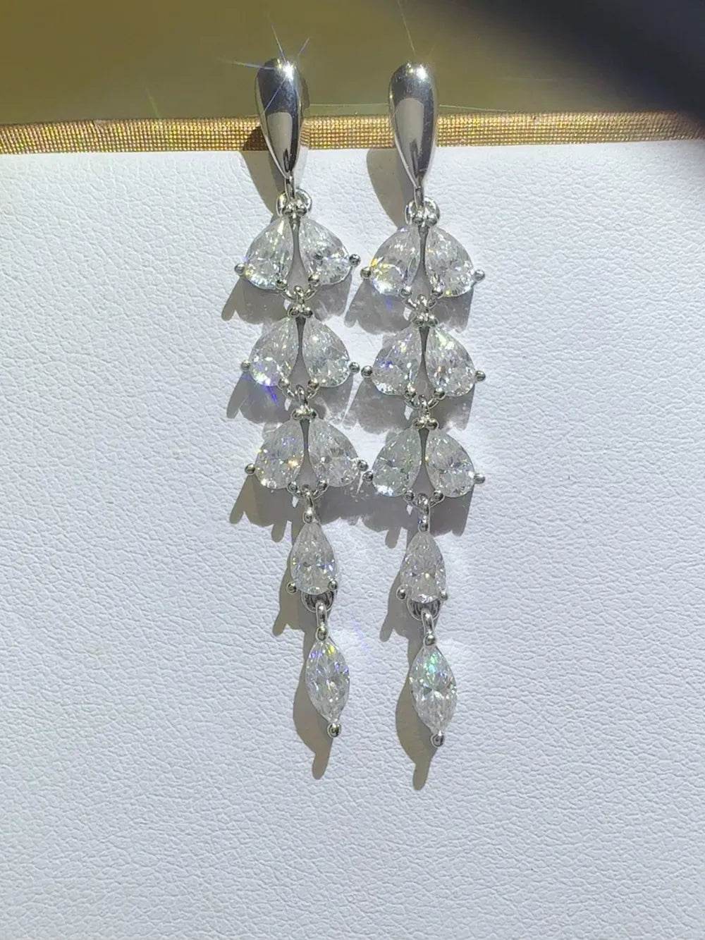 6 Carat Moissanite 925 Sterling Silver Bar Earrings - ELY VESSA LLC