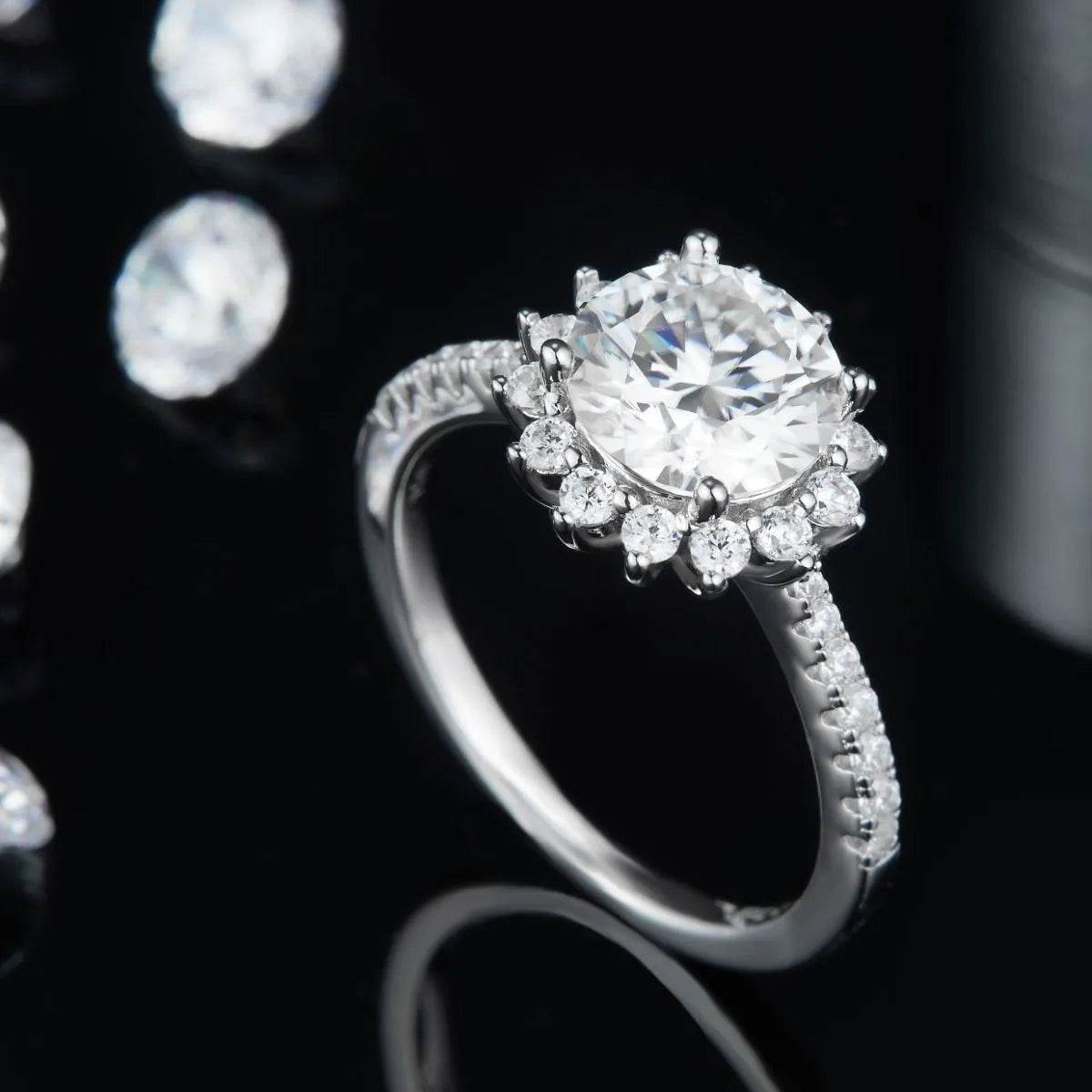 2 Carat Moissanite 925 Sterling Silver Ring - ELY VESSA LLC