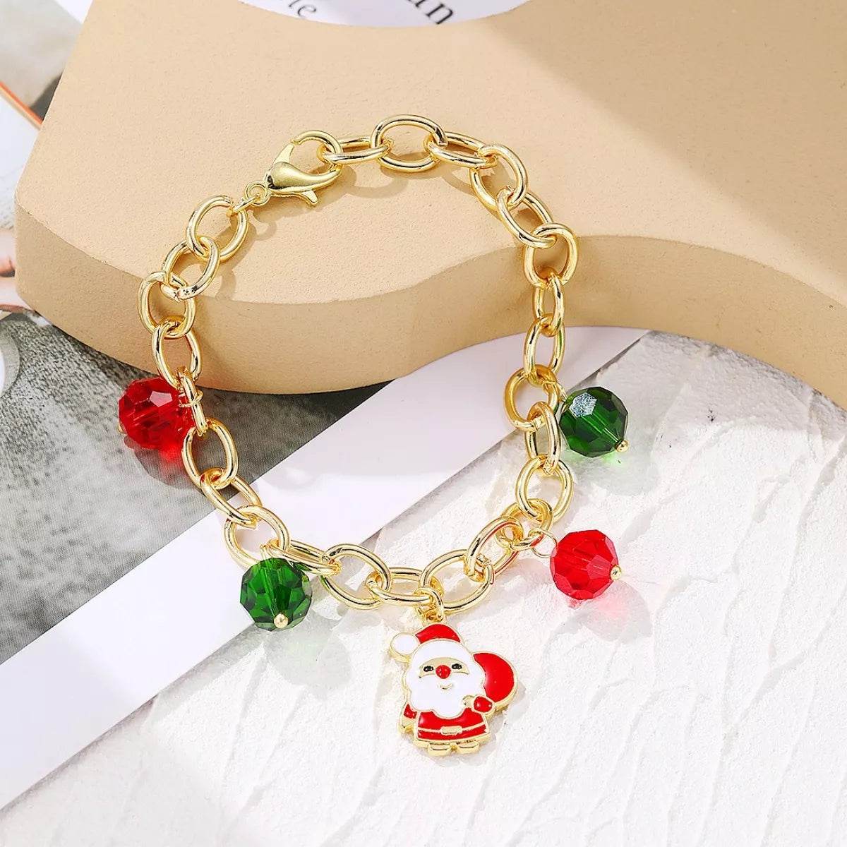 Christmas Santa Snowman Bracelet with Colorful Crystal - ELY VESSA LLC
