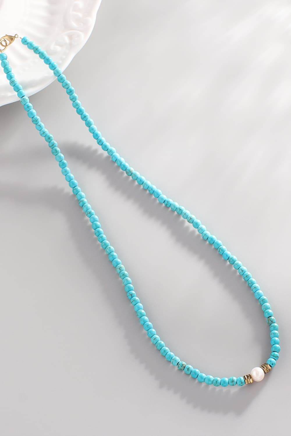 Turquoise & Pearl Necklace - ELY VESSA LLC
