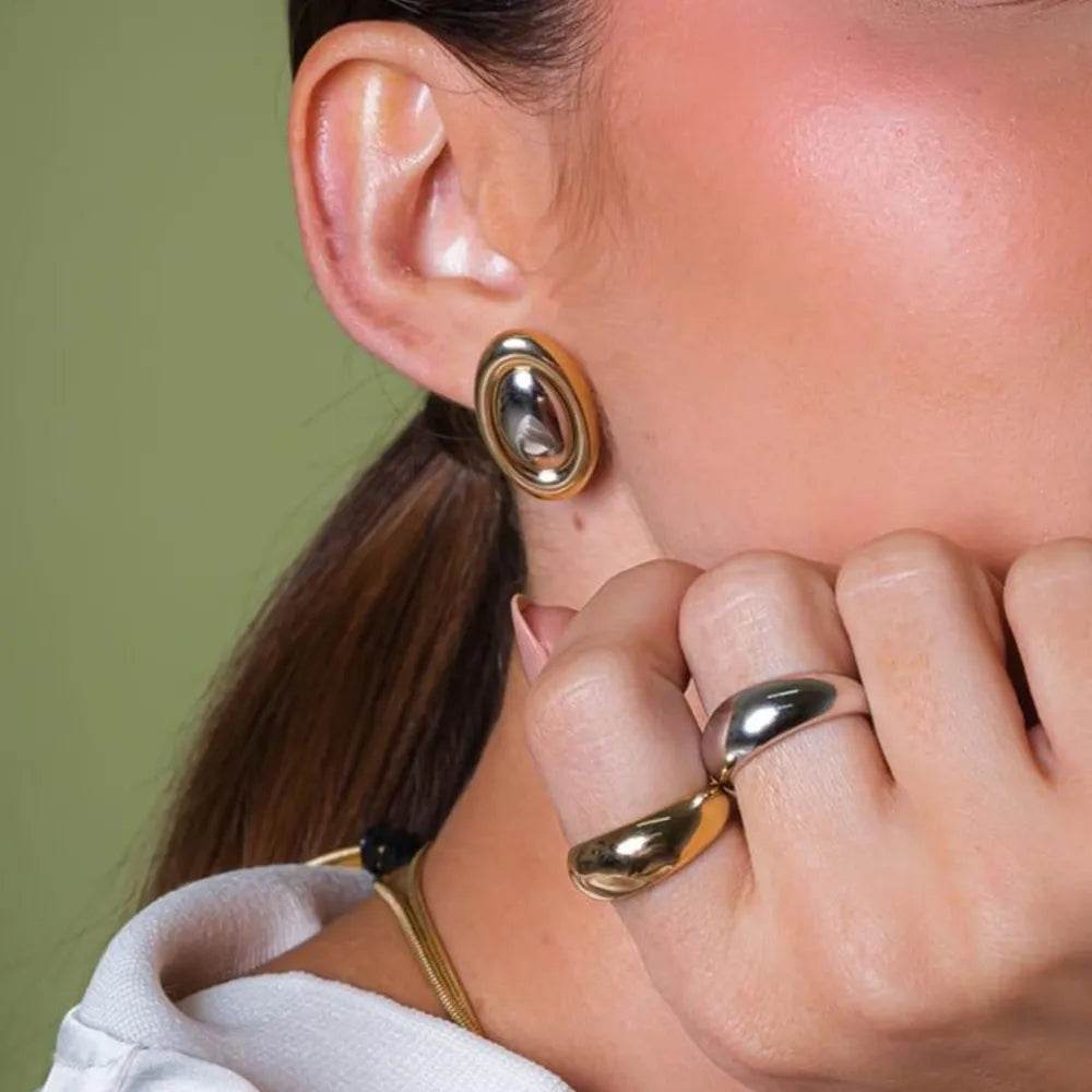 18K Gold-Plated Stainless Steel Stud Earring - ELY VESSA LLC
