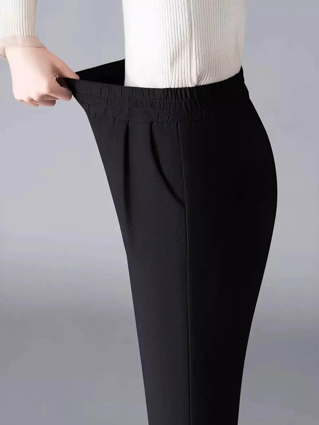 Elastic Waist Loose Fit Pants - ELY VESSA LLC