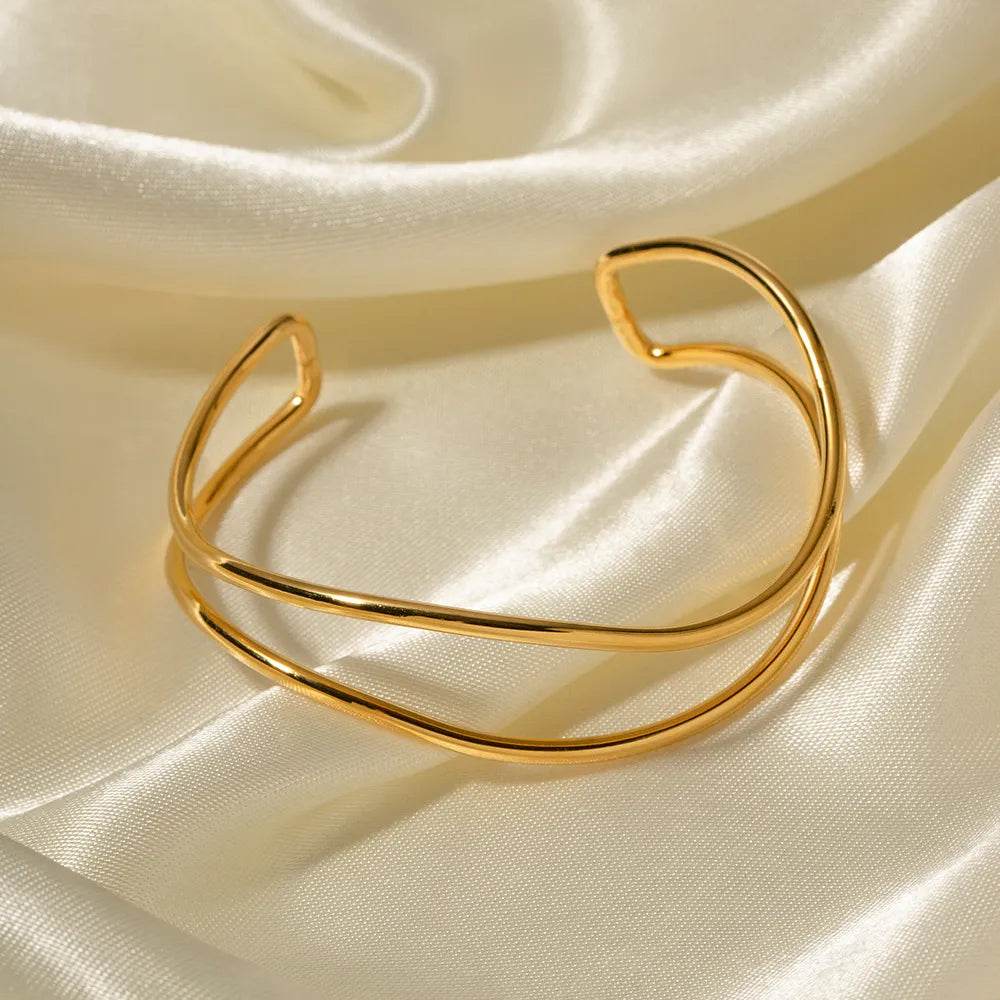 Minimalist Stainless Steel Cuff Bracelet - ELY VESSA LLC