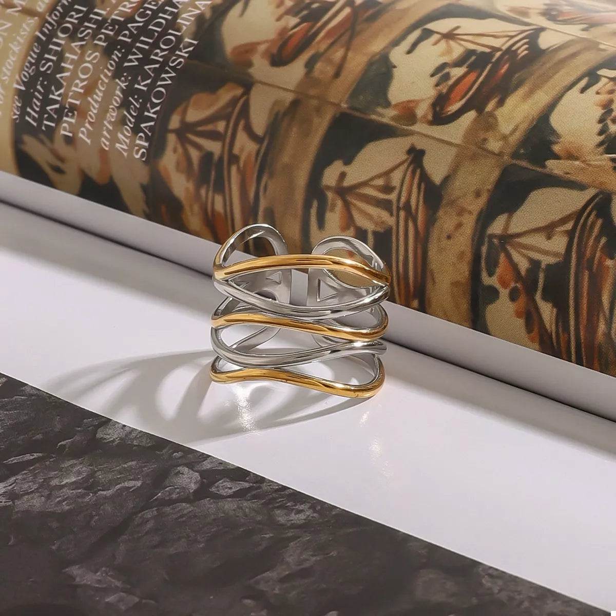 Two-Tone Open Ring - ELY VESSA LLC