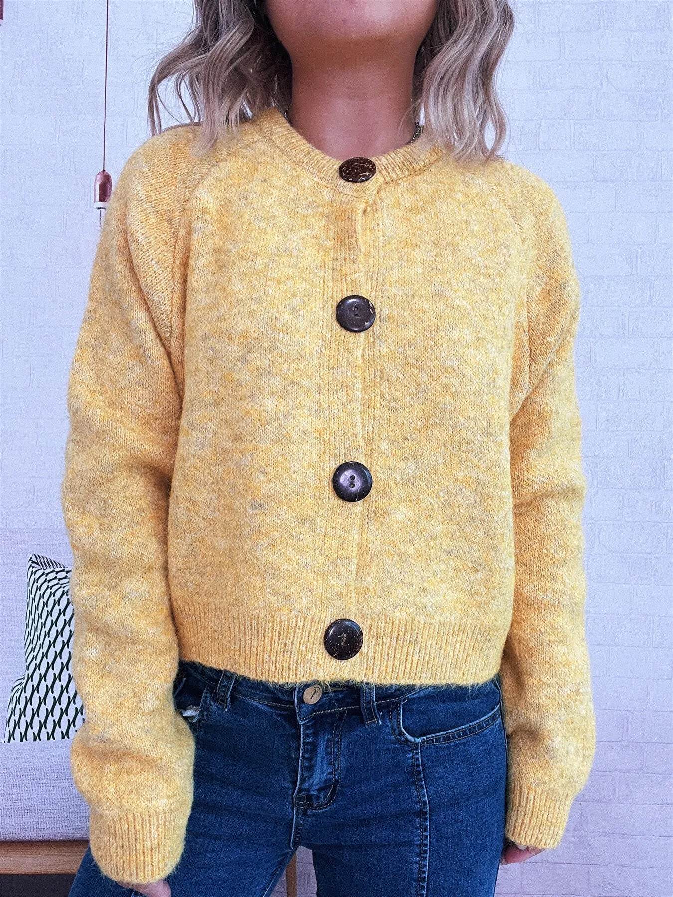 Button-Up Raglan Sleeve Cardigan - ELY VESSA LLC