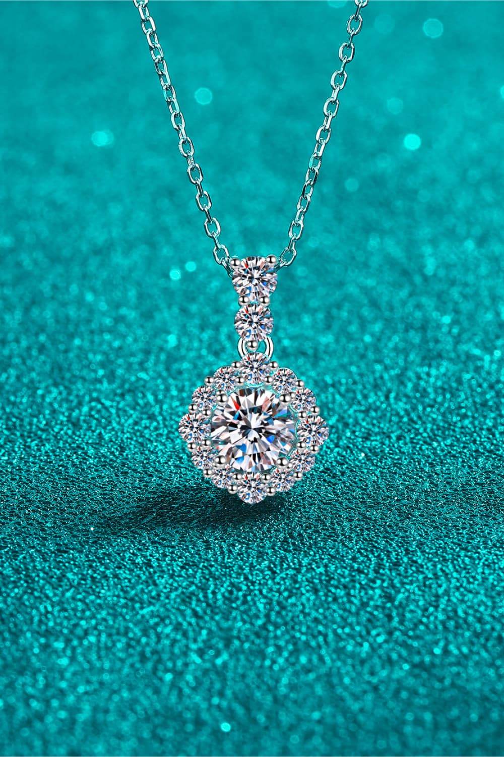 1 Carat Moissanite 925 Sterling Silver Necklace - ELY VESSA LLC