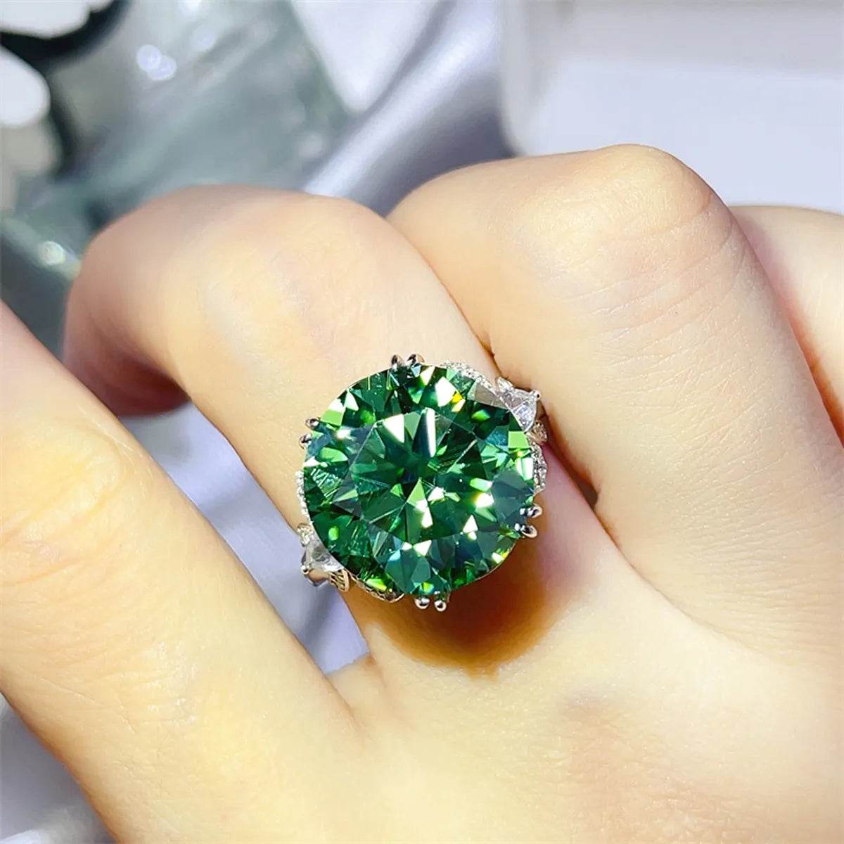 10 Carat Moissanite 925 Sterling Silver Ring - ELY VESSA LLC