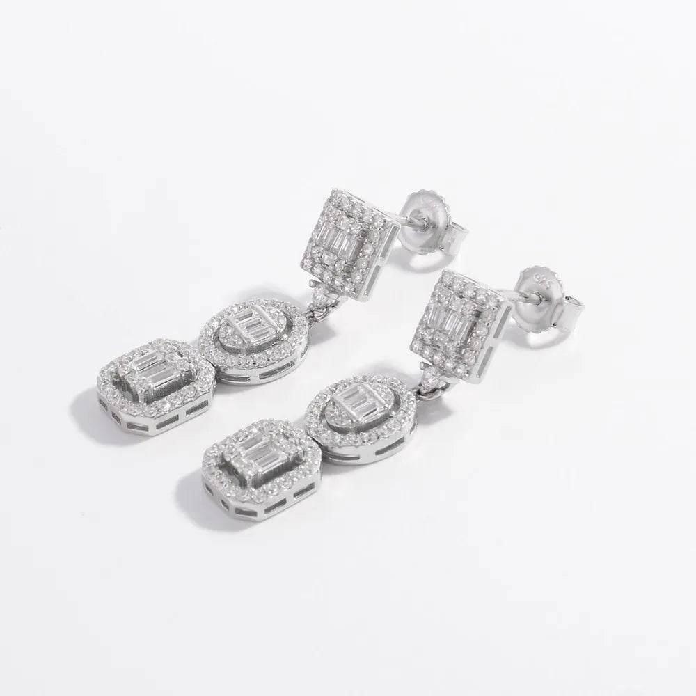 925 Sterling Silver Inlaid Zircon Earrings - ELY VESSA LLC