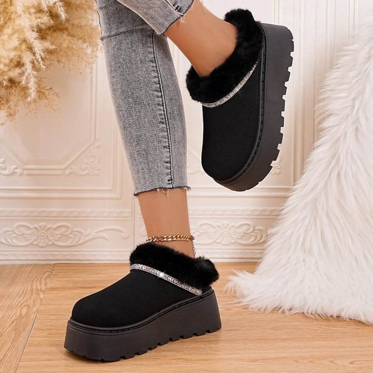Round Toe Platform Boots - ELY VESSA LLC