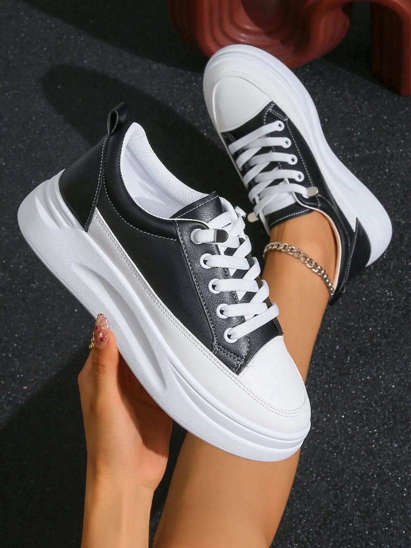 Lace Up Platform Sneakers - ELY VESSA LLC