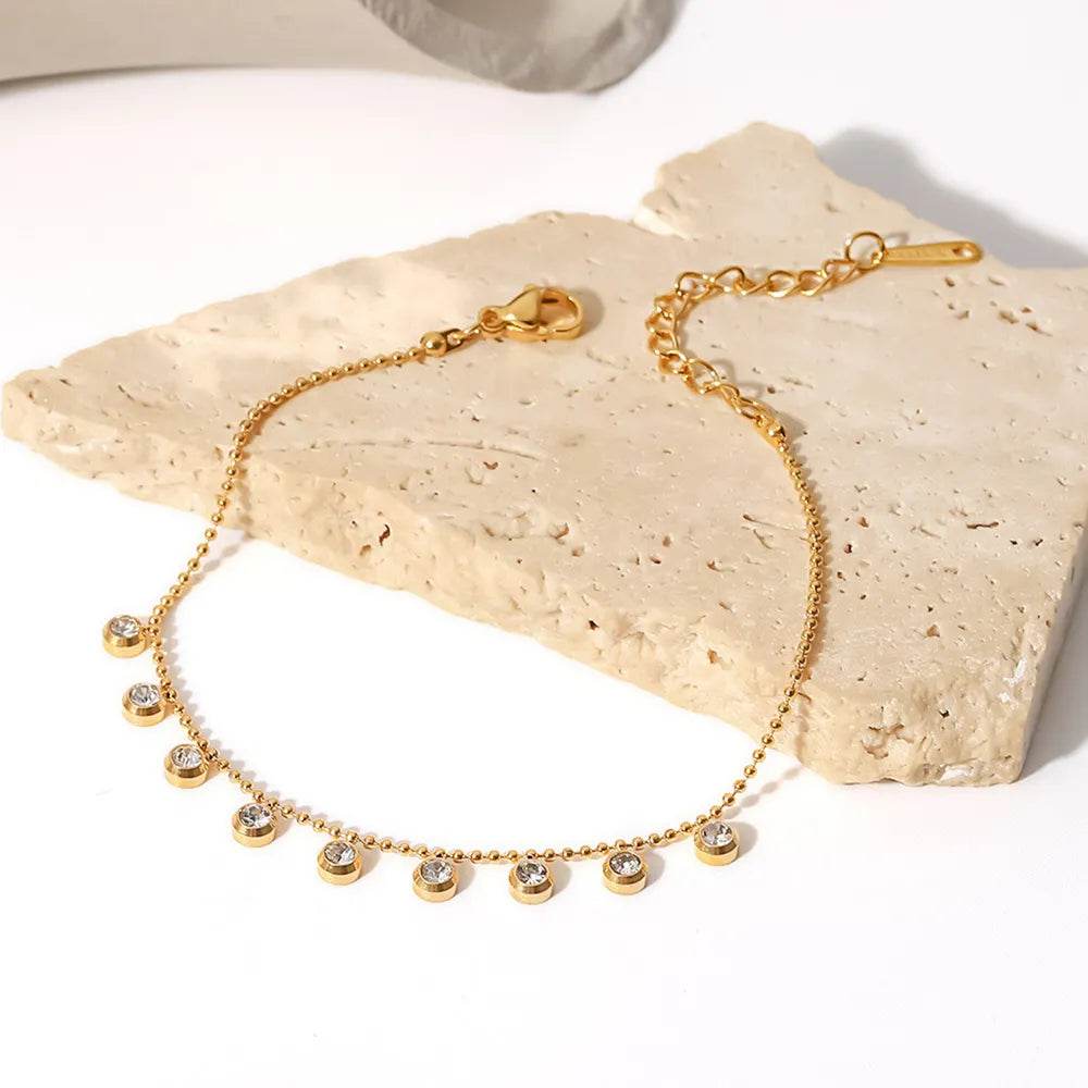 Zircon 18K Gold-Plated Stainless Steel Bracelet - ELY VESSA LLC