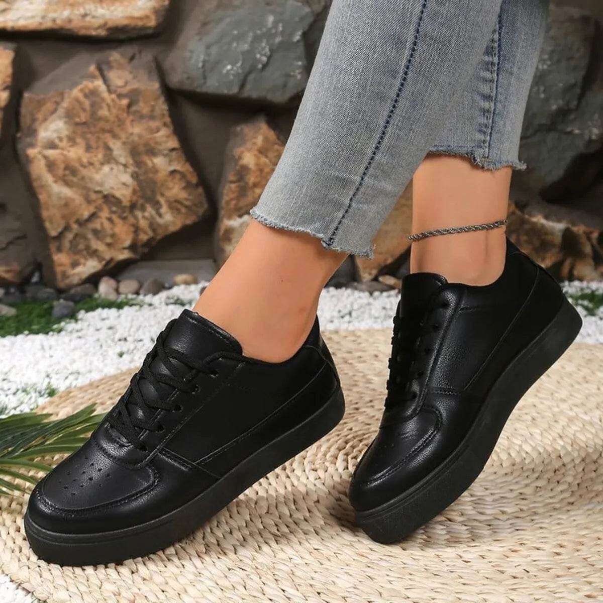 Lace Up Platform Sneakers - ELY VESSA LLC