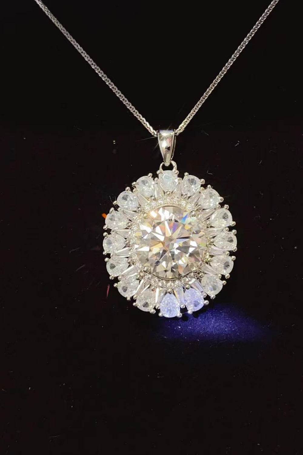 5 Carat Moissanite 925 Sterling Silver Necklace - ELY VESSA LLC