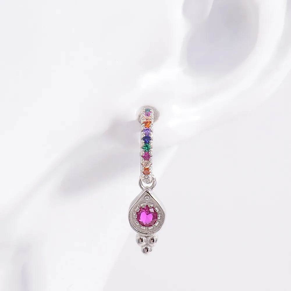 925 Sterling Silver Inlaid Zircon Earrings - ELY VESSA LLC