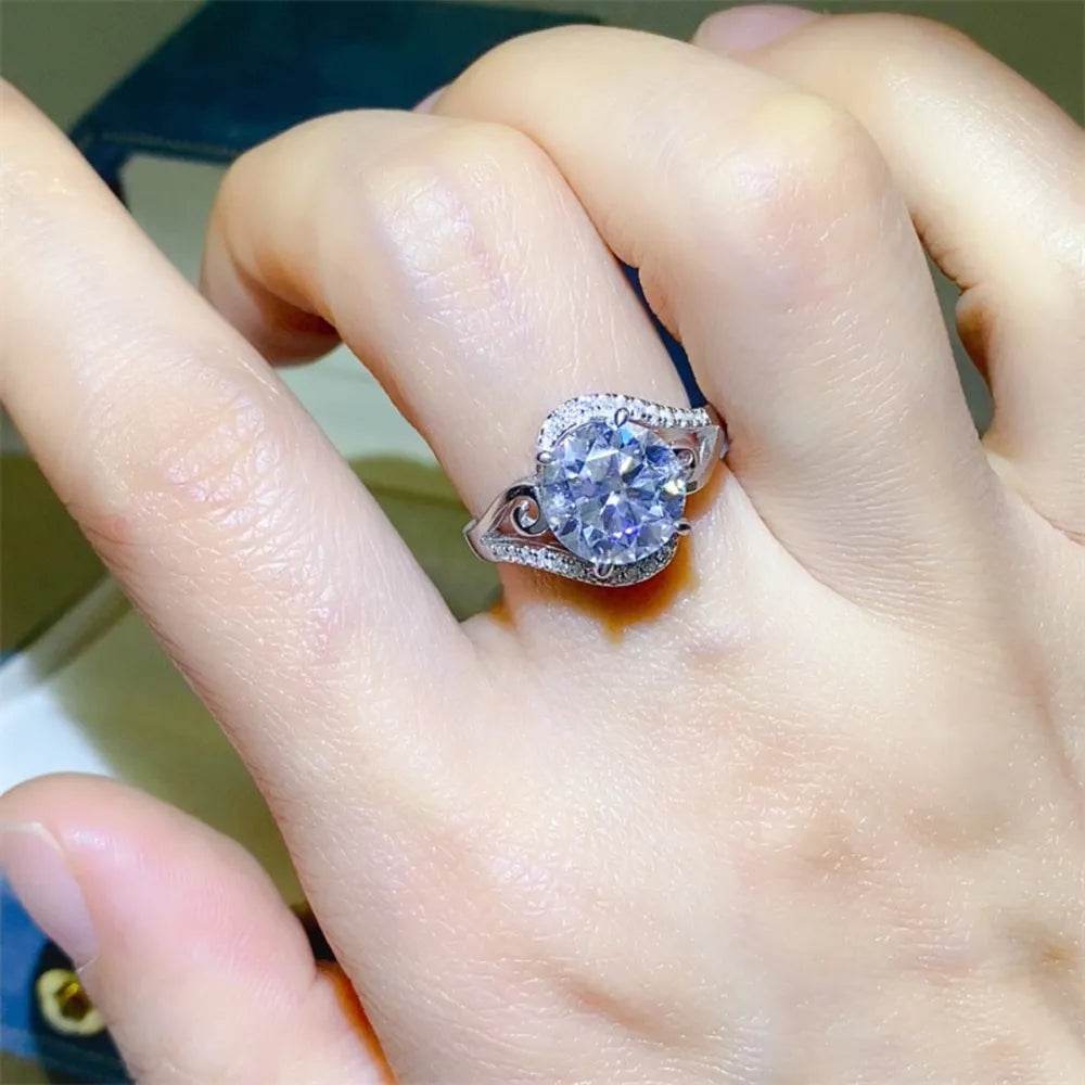 3 Carat Moissanite 925 Sterling Silver Ring - ELY VESSA LLC