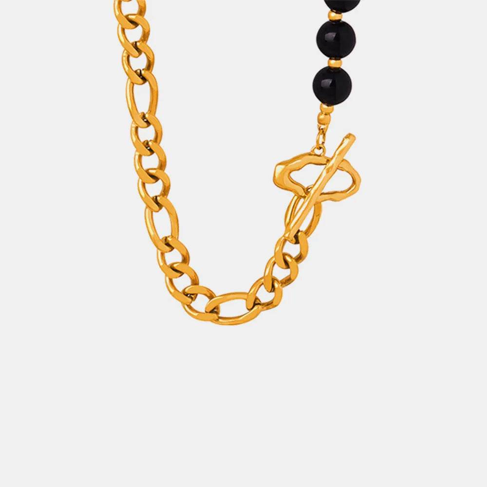 Bead Detail Chunky Chain Necklace - ELY VESSA LLC
