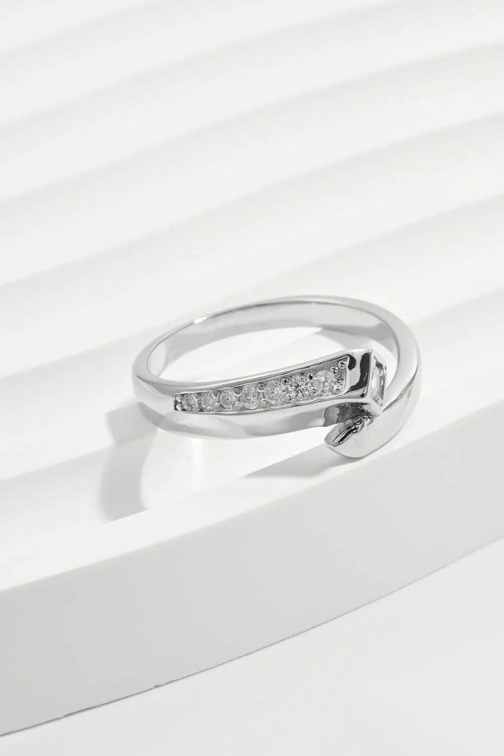 925 Sterling Silver Inlaid Zircon Ring - ELY VESSA LLC