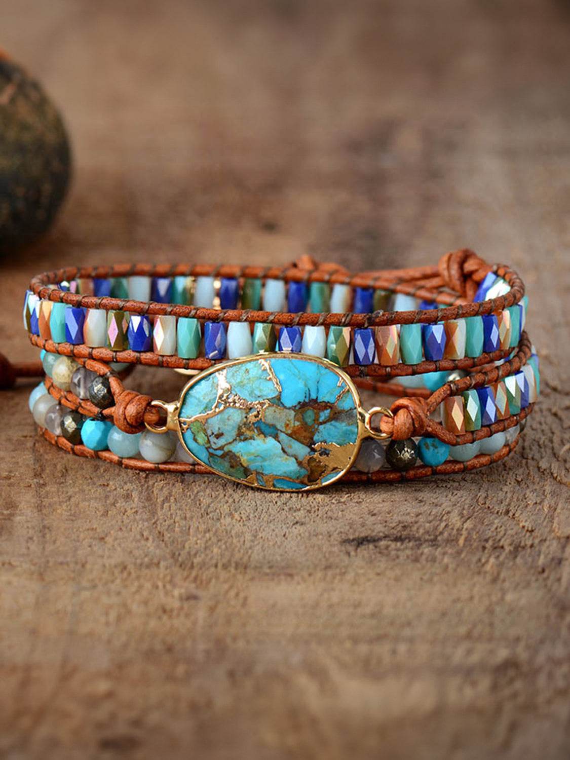 Triple-Layer Natural Stone Bracelet - ELY VESSA LLC