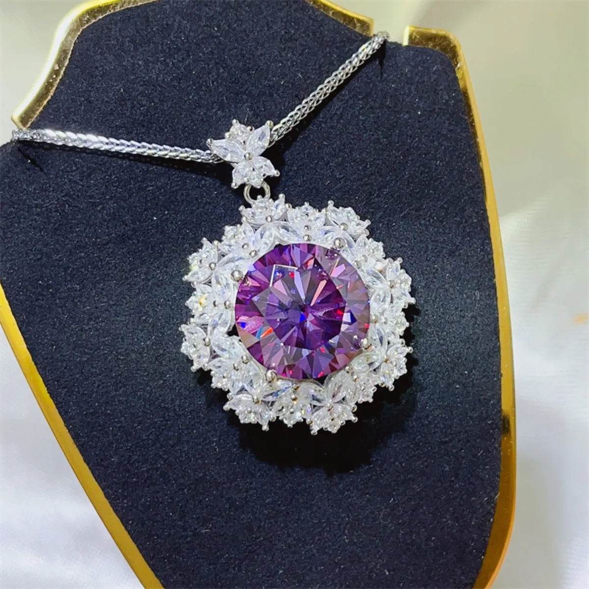 10 Carat Moissanite 925 Sterling Silver Necklace - ELY VESSA LLC