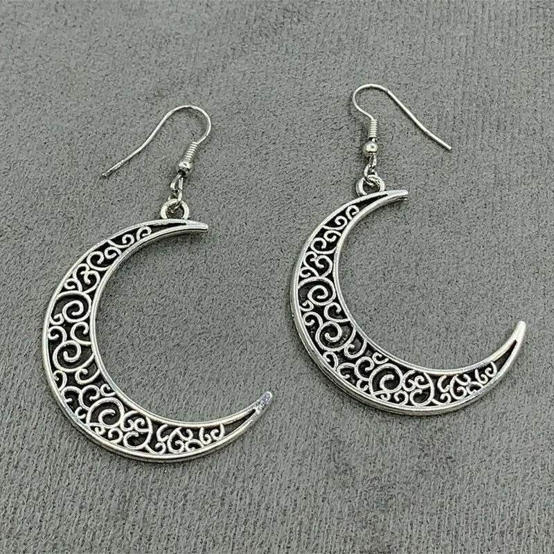 Alloy Cutout Moon Earrings - ELY VESSA LLC