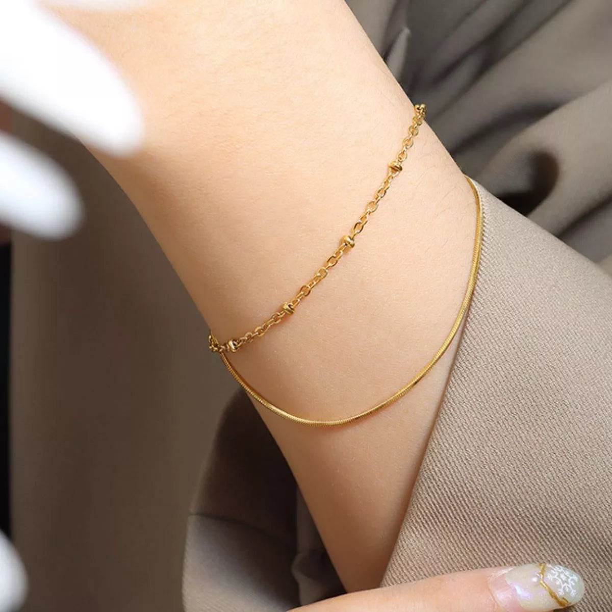 Titanium Steel Double Layered Bracelet - ELY VESSA LLC