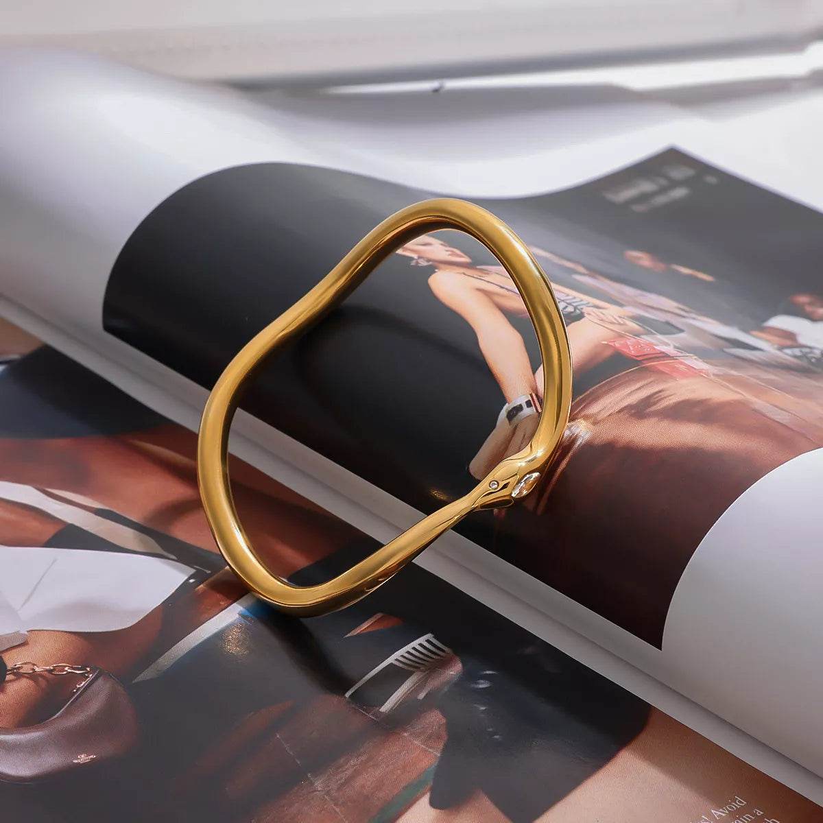 18K Gold-Plated Wave Bracelet - ELY VESSA LLC