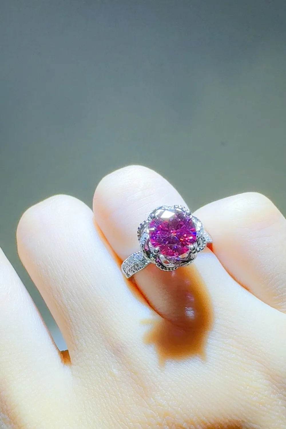 2 Carat Moissanite 925 Sterling Silver Flower Shaper Ring - ELY VESSA LLC