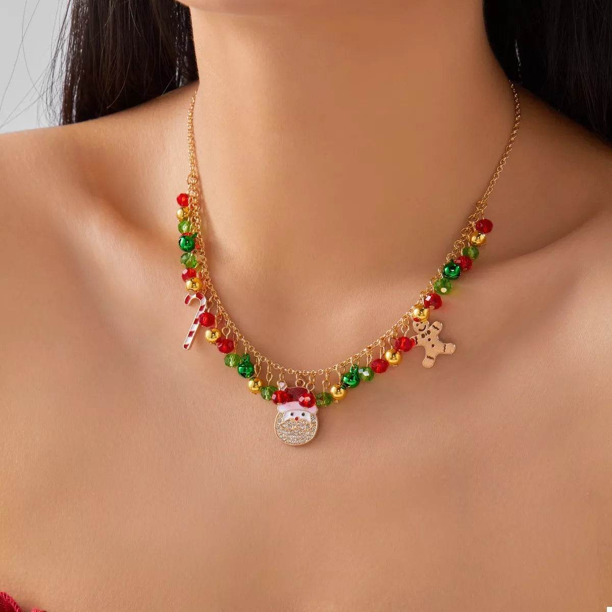18K Gold-Plated Christmas Charm Necklace - ELY VESSA LLC