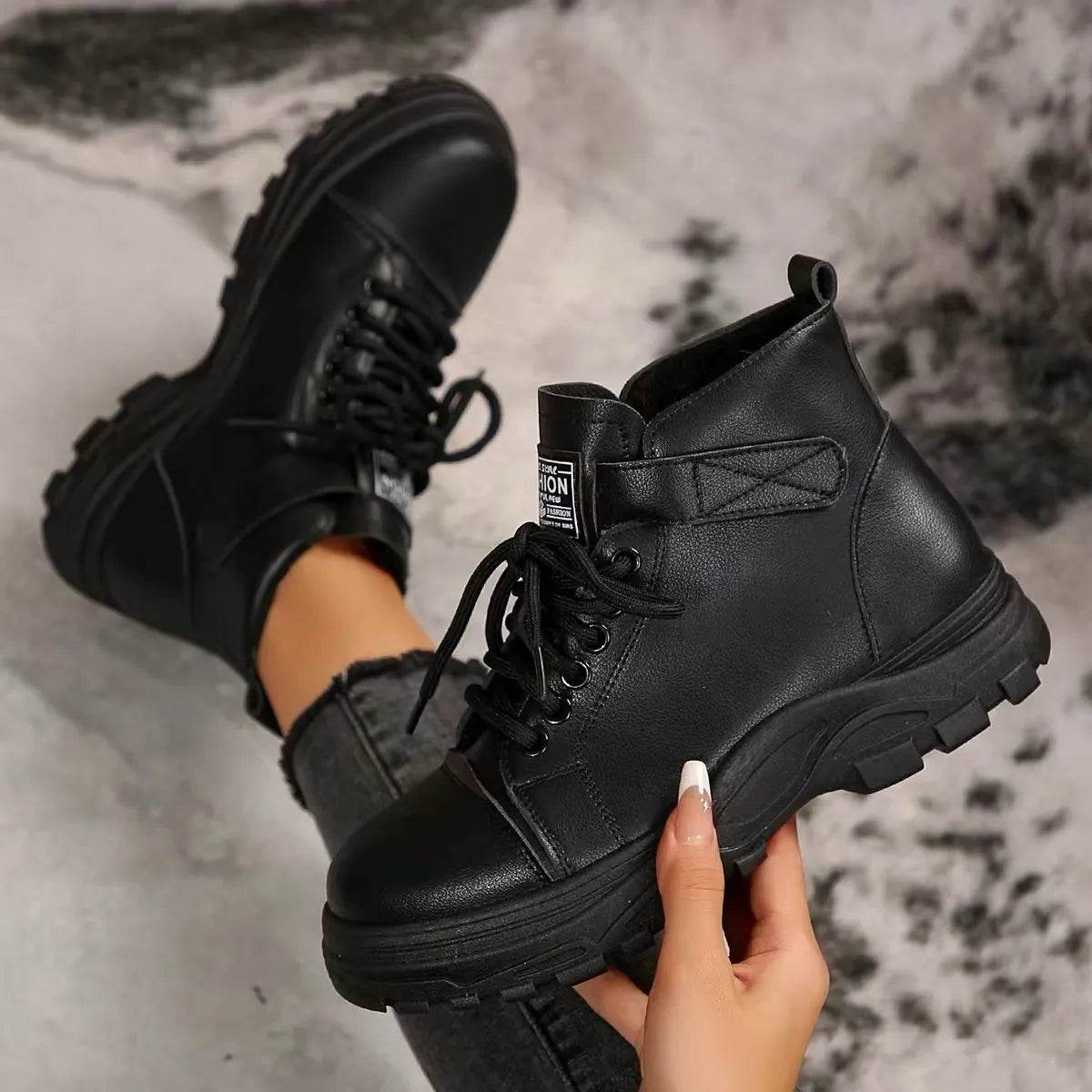 Lace Up Platform Combat Boots - ELY VESSA LLC