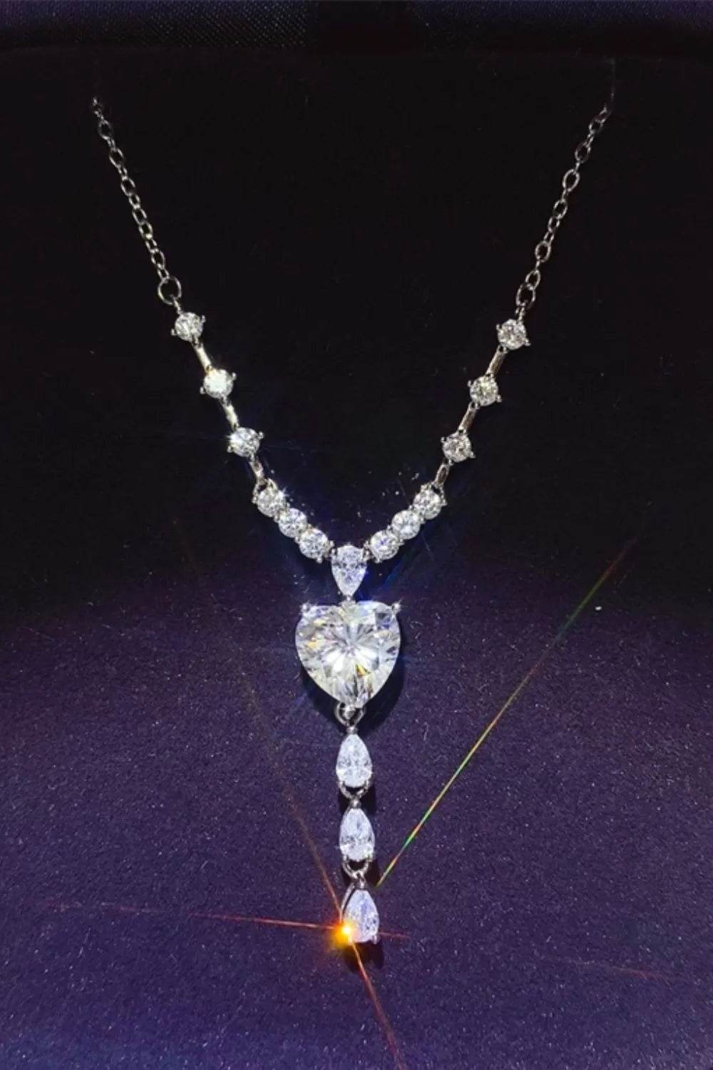 3 Carat Moissanite 925 Sterling Silver Drop Necklace - ELY VESSA LLC