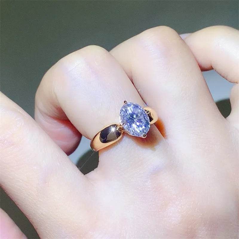 2 Carat Moissanite 925 Sterling Silver Ring - ELY VESSA LLC